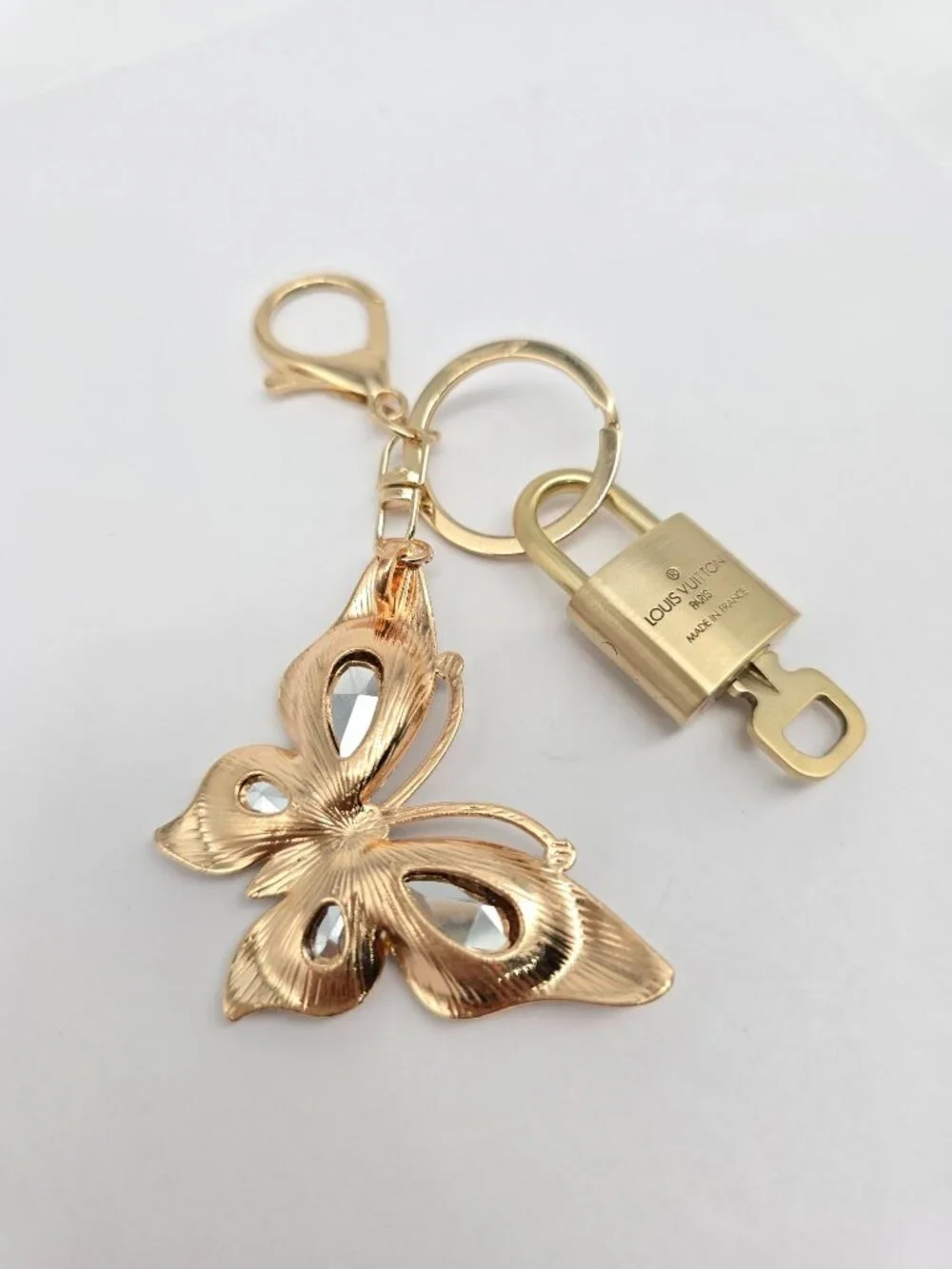 Louis Vuitton Gold Lock 🔑 Authentic LV Padlock + Unbranded Butterfly Bag Charm